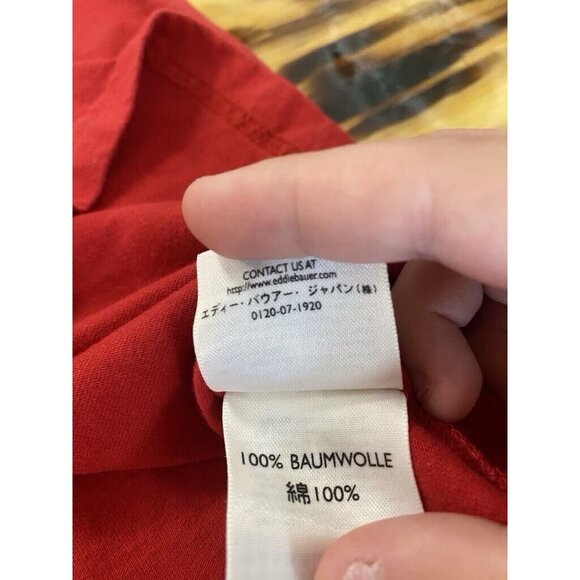 Eddie Bauer Long Sleeve Graphic‎ T-Shirt Mens Red Size Medium Preppy Casual - Picture 9 of 15